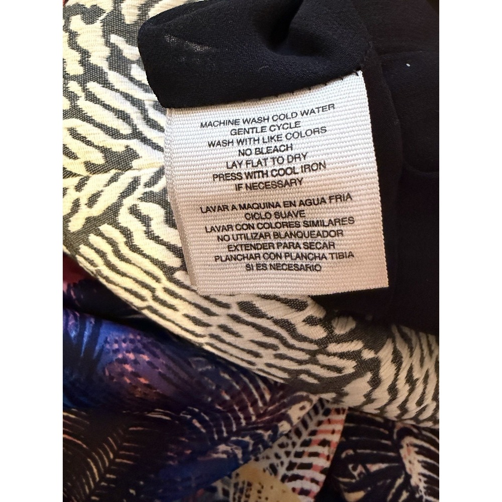 NWT RACHEL Rachel Roy Contrast Print A Line Dress Size 0 Aloha Black / Cream - Picture 4 of 6